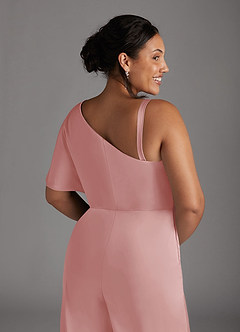 Azazie Hagretta Mother of the Bride Dresses Powder Pink Jumpsuit/Pantsuit Stretch Satin Dress image11