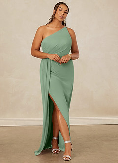 Christian Siriano Bridal for Azazie 1003 Bridesmaid Dresses Matcha Sheath One Shoulder Chiffon Dress image8