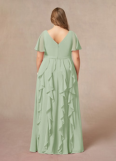 Azazie Watson Mother of the Bride Dresses Dusty Sage A-Line V-Neck Chiffon Dress image7