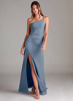 Azazie Eren Bridesmaid Dresses Twilight Sheath One Shoulder Chiffon Dress image1