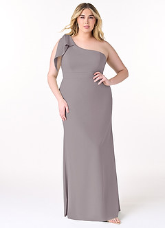 Azazie Rinna Brautjungfernkleider Meerjungfrau-Linie One-Shoulder Stretch-Krepp Kleid Dämmerung image5
