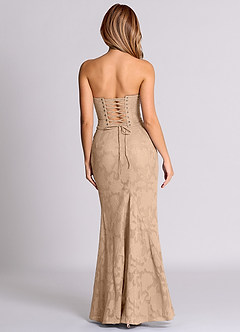 Azazie Sorrel Jurken voor bruidsmeisjes Converteerbaar Jurk van Bloemen Burn-out met Zeemeermin Korset Champagne image2