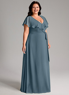 Azazie Lainey Bridesmaid Dresses Twilight A-Line with Pockets Chiffon Dress image11