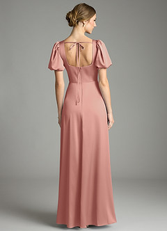 Azazie Fyona Abiti da Damigella Abito A-Line in Raso Elasticizzato Plissettato Rosetta image7