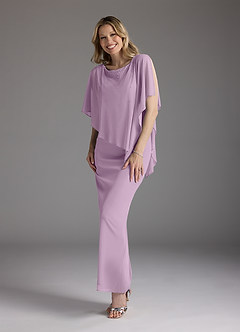 Azazie Aspyn Final Sale Wisteria Sheath Beaded Mesh Dress image6