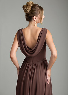 Azazie Novi Brautjungfernkleider A-Linie Plissee Chiffon Kleid Ganache image2