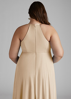 Azazie Annabelle Vestidos de dama de honra para maternidade Vestir Linha A Plissado Comprimento do chão Malha image10