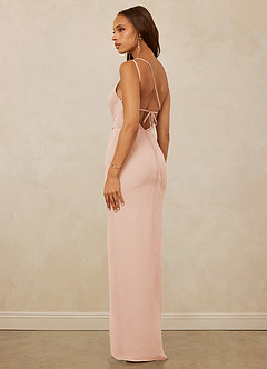 Christian Siriano Bridal for Azazie 1003 Bridesmaid Dresses English Rose Sheath One Shoulder Chiffon Dress image7
