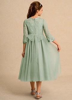 Azazie Lamb Girl Abiti da Ragazza di Fiori Abito Principessa in Pizzo Verde Salvia image2