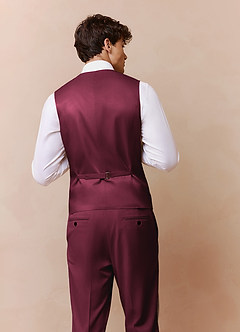 front James Burgundy Structured Stretch 3-piece suit