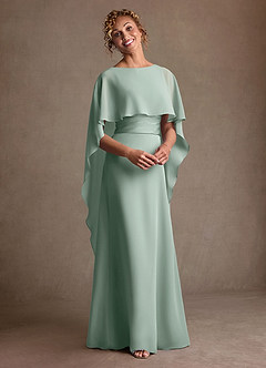 Azazie Marilla vestidos de madre de la novia Vestido Agave de Gasa de Corte en A con Plisado image6