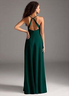 Azazie Davis Bridesmaid Dresses Pine A-Line Pleated Stretch Crepe Dress image6