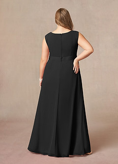 Azazie Bettina Abiti per la Madre della Sposa Abito A-Line in Chiffon Pizzo Nero image7