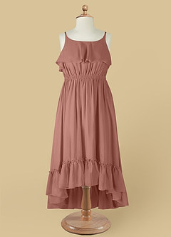 Azazie Karmen Flower Girl Dresses Cedar Rose A-Line Ruched Chiffon Dress image8