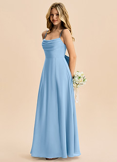 Azazie Bear Junior Powder Blue A-Line Pleated Chiffon Dress image5