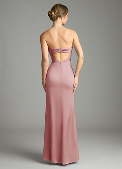 Azazie Leonis Bridesmaid Dresses Dusty Rose Mermaid Pleated Stretch Satin Convertible Dress image2