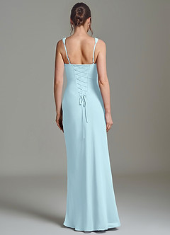Azazie Niamh Robes de demoiselle d'honneur Robe Sirène en Mousseline de soie Corset Bleu Nuage image2