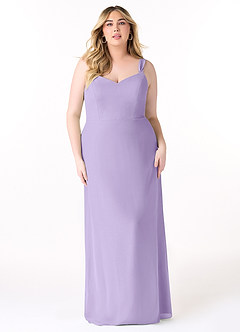 Azazie Denice Bridesmaid Dresses Lilac Sheath Pleated Chiffon Dress image9