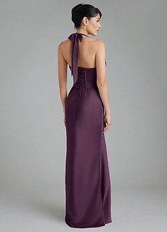 Azazie Torrance Robes de demoiselle d'honneur Robe Sirène en Satin extensible Corset Prune image8