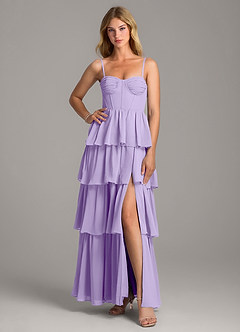 Azazie Alanna Bridesmaid Dresses Lilac A-Line Sweetheart Neckline Chiffon Dress image3