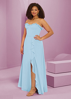 Barbie ♥ Azazie Abiti da Damigella Abito A-Line in Chiffon Scollo a Cuore Azzurro image11