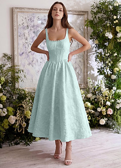 Sephone Menthe Verte Robe longue maxi en jacquard ornée de perles et de strass image4