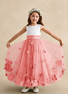 Azazie Vi Flower Girl Klänningar Klänning A-Line i Tyll Ärmlös image5