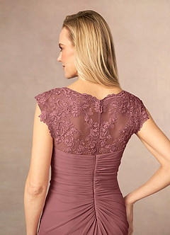 Azazie Jovie Mother of the Bride Dresses Desert Rose A-Line Lace Dress image5