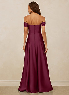 Christian Siriano Bridal for Azazie 1002 Bridesmaid Dresses Mulberry A-Line Off the Shoulder Stretch Satin Convertible Dress image6