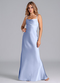 Azazie Seema Bridesmaid Dresses Ice Mermaid Corset Stretch Satin Dress image4