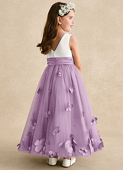 Azazie Vi Flower Girl Dresses Wisteria A-Line Sleeveless Tulle Dress image4