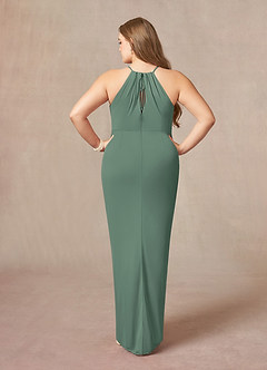 Azazie Hadid Mother of the Bride Dresses Eucalyptus Sheath Pleated Mesh Dress image8