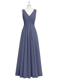 Azazie Flora Bridesmaid Dresses Stormy A-Line Pleated Chiffon Dress image7