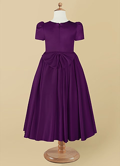 Azazie Anirra Blumenmädchenkleider Ballkleid Plissee Matte Satin Kleid Traube image10