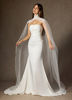 front Cape en tulle et dentelle brodée