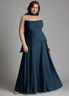 Azazie Gabriela Brudepigekjoler A-linje Korset Chiffon Gulv-længde Kjole image18