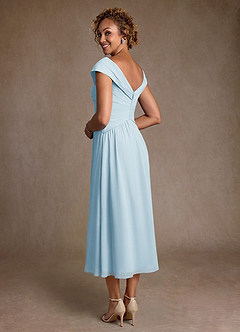 Azazie Mirta Suknie dla Matki Panny Młodej Linia A Pofałdowany Kwiatowe wypalenie Długość herbaty Sukienka image2