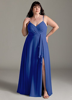 Azazie Akita Bridesmaid Dresses Royal Blue A-Line Chiffon Dress image5