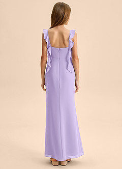 Azazie Jessamine Junior Lilac Mermaid Sweetheart Neckline Chiffon Dress image2