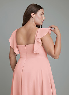 Azazie Leilani Bridesmaid Dresses Rosette A-Line Pleated Chiffon Dress image12