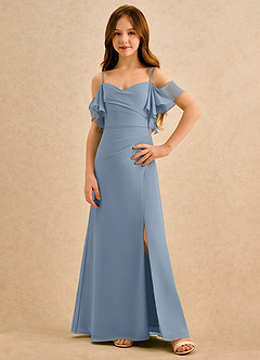 Azazie Pippy Girls Formal Flower Girl Klänningar Klä A-Line i Chiffong Älskling Halsringning image1