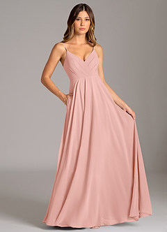 Azazie Amani Bridesmaid Dresses Rosette A-Line Pleated Chiffon Dress image6