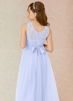 Azazie Georgette Junior A-Linie Spitze Tüll Kleid Lavendel image7