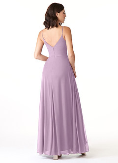 Azazie Evalin Bridesmaid Dresses Wisteria A-Line V-Neck Pleated Mesh Dress image4
