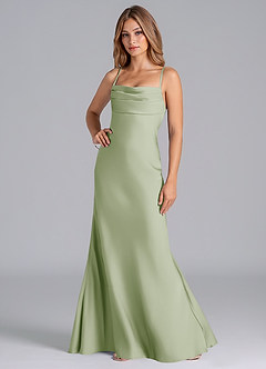 Azazie Seema Bridesmaid Dresses Dusty Sage Mermaid Corset Stretch Satin Dress image5