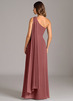Azazie Tella Jurken voor bruidsmeisjes Jurk van Chiffon met A-Lijn One-Shoulder Amethist image6