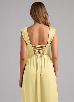 Azazie Hattie Abiti da Damigella Abito A-Line in Raso Elasticizzato Corsetto Sorbetto Al Limone image7