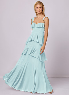 Barbie ♥ Azazie Bridesmaid Dresses Sea Glass A-Line Sweetheart Neckline Chiffon Dress image1