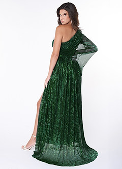 Arlington Dark Emerald One-Shoulder Maxi Dress image2