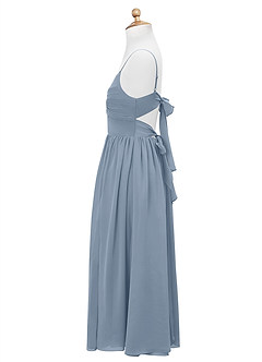 Azazie Zeya Junior Dusty Blue A-Line Chiffon Dress image9